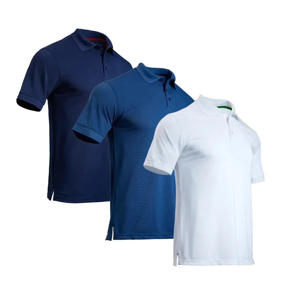 3 Pack Men's Short Sleeve Polo Shirts