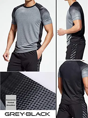 5 Pack Men’s Active Quick Dry Crew Neck T Shirts | Athletic Running Gym Workout Short Sleeve Tee Tops Bulk (Edition 2, XX-Large)