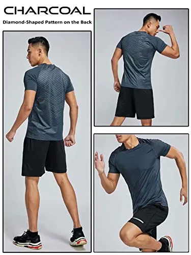 5 Pack Men’s Active Quick Dry Crew Neck T Shirts | Athletic Running Gym Workout Short Sleeve Tee Tops Bulk (Edition 2, XX-Large)