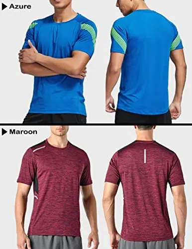 5 Pack Men’s Active Quick Dry Crew Neck T Shirts | Athletic Running Gym Workout Short Sleeve Tee Tops Bulk (Edition 2, XX-Large)