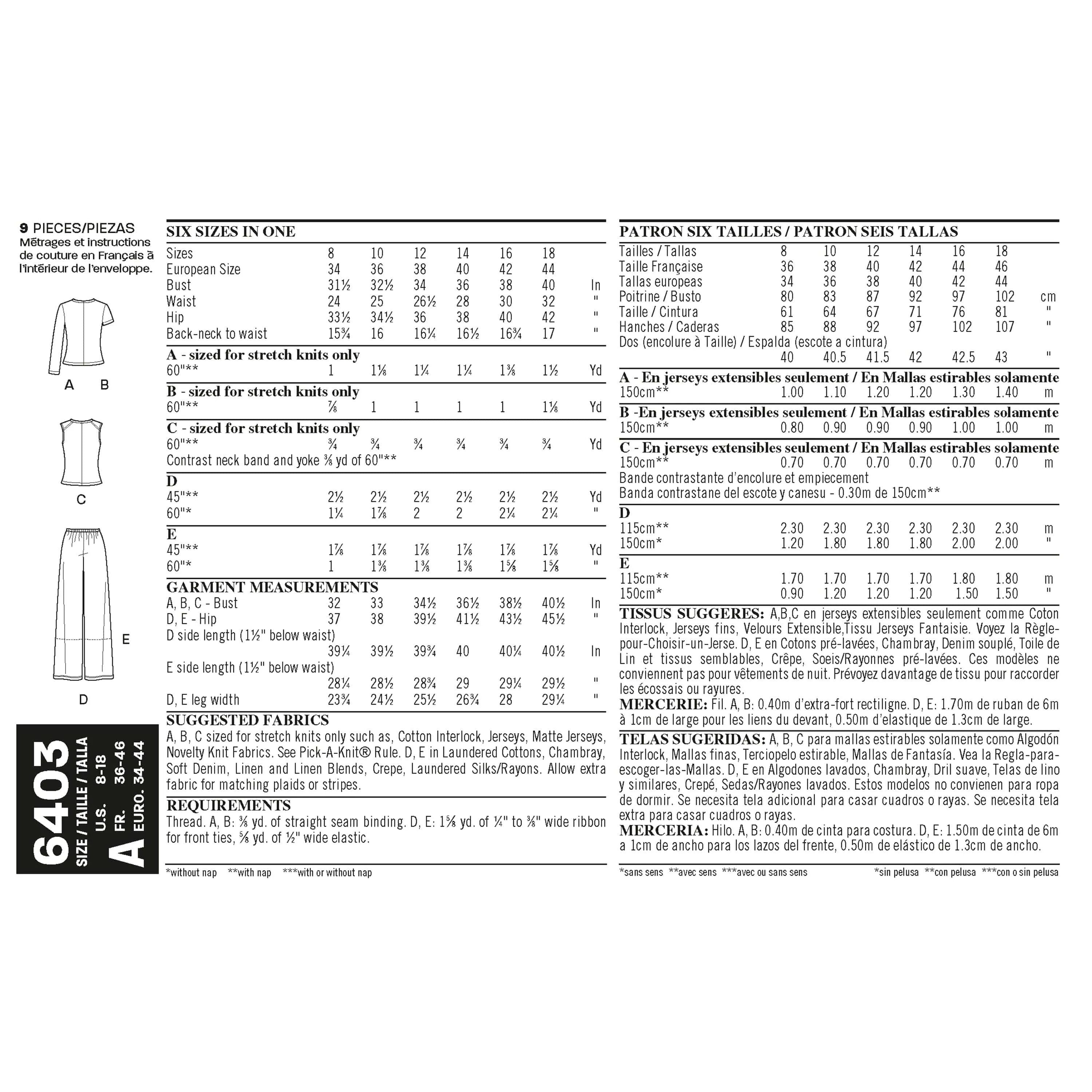 6403 Misses' Easy Separates