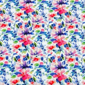 Abstract Meadow Bamboo Jersey Fabric