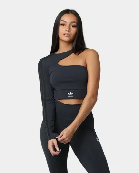 Adidas Women's Cropped Cut-Out Top Carbon