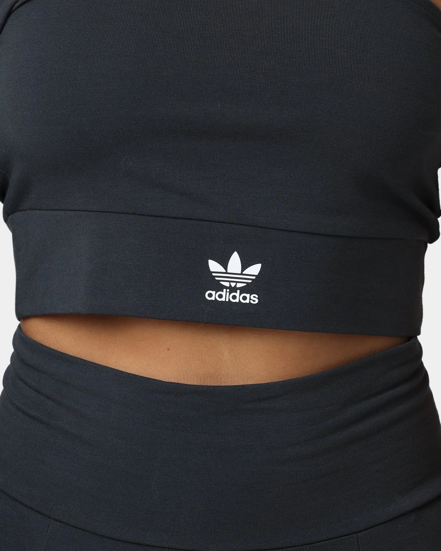 Adidas Women's Cropped Cut-Out Top Carbon