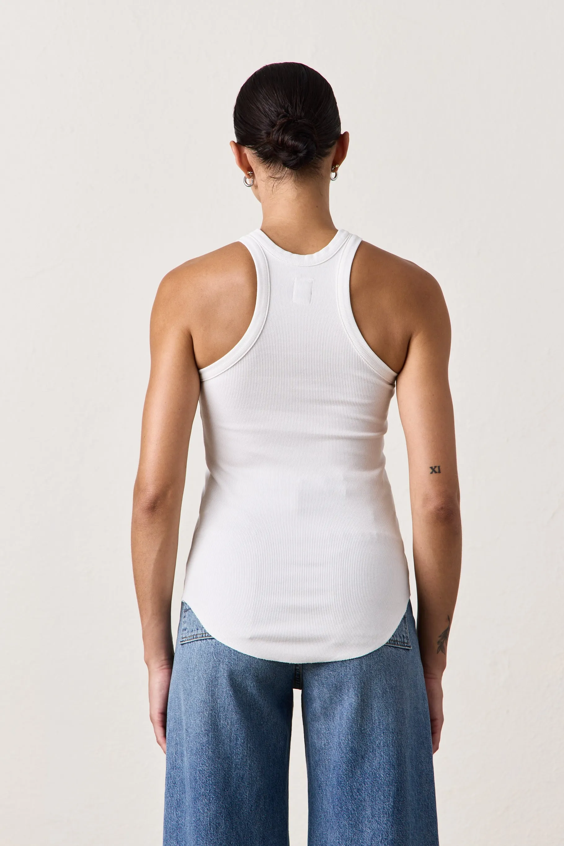 ALEXA FITTED RIB TANK / SOFT WHITE