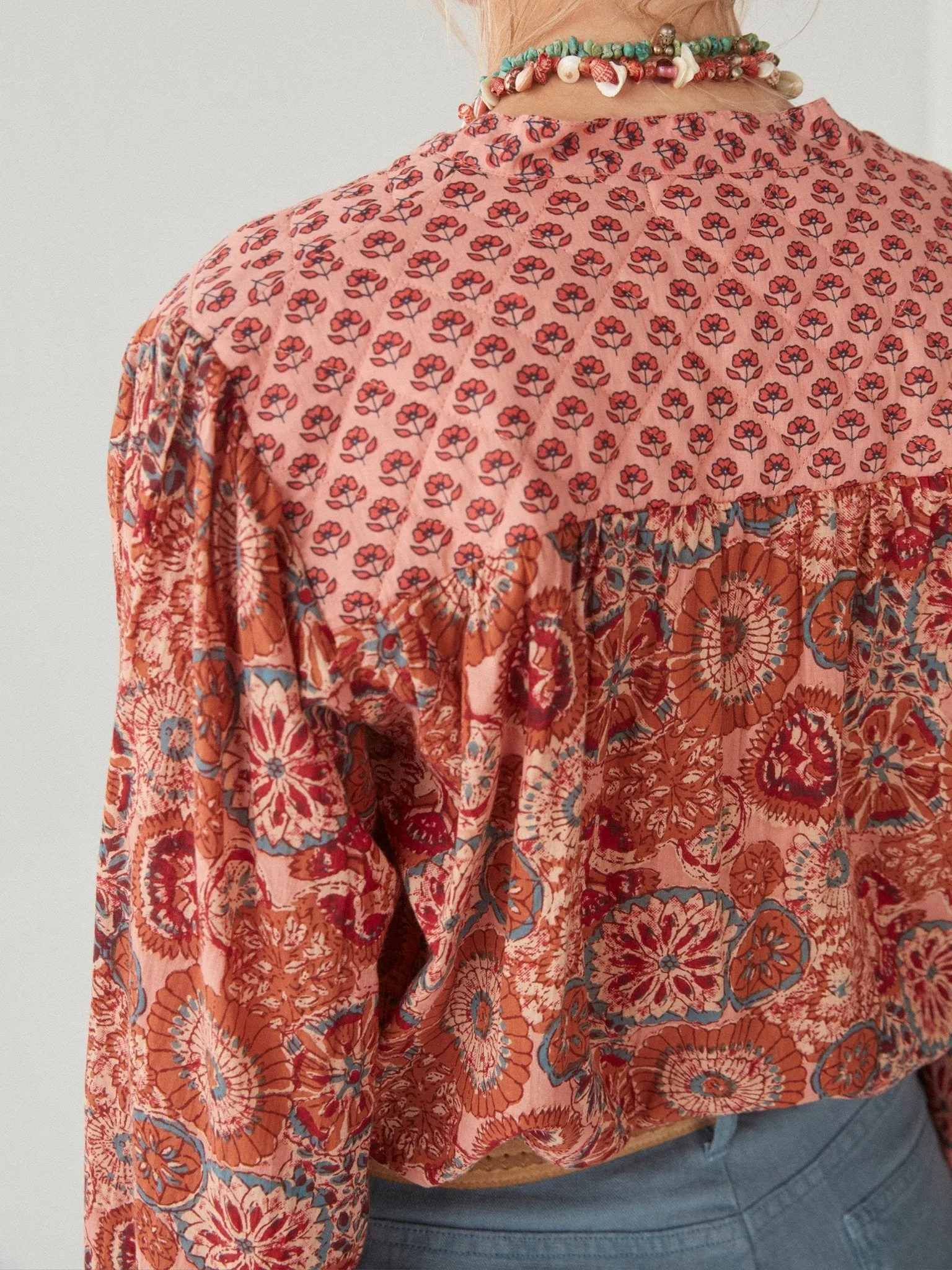 Beatrice Blouse - Rust Flamingo