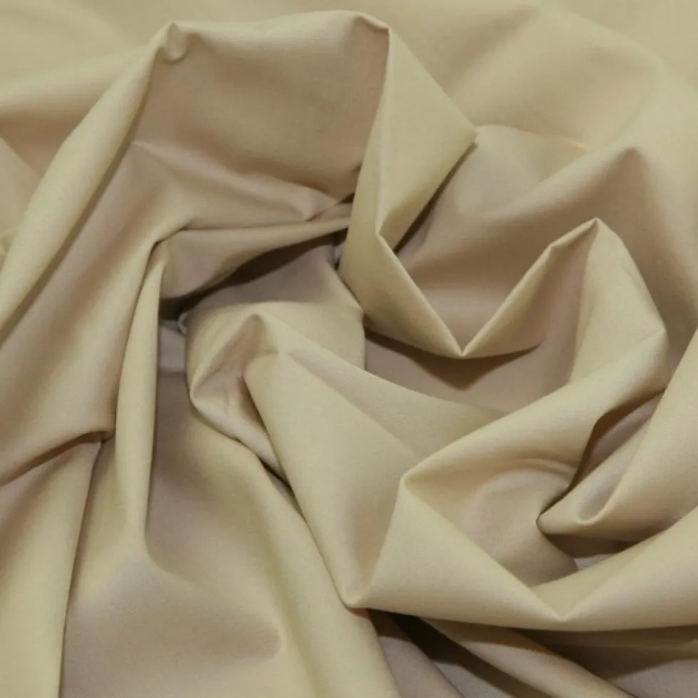 Beige Plain Rose & Hubble Cotton Poplin Fabric (Wholesale)