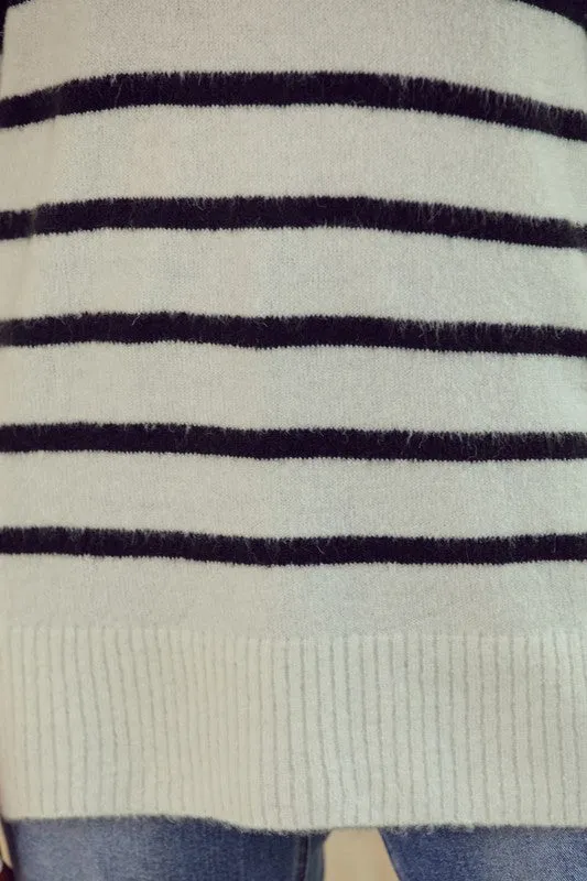 Black & Ivory Striped Sweater