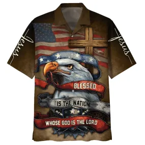 Blessed Is The Nation Whose God Is The Lord Hawaiian Shirts - Christian Hawaiian Shirt - Hawaiian Summer Shirts