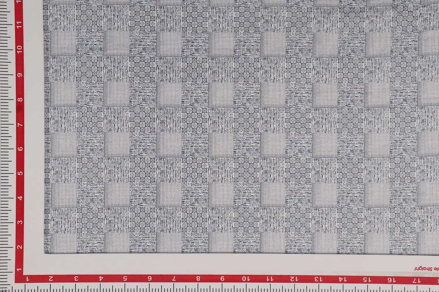 Blue and Gray Checks Printed Cotton Satin Fabric