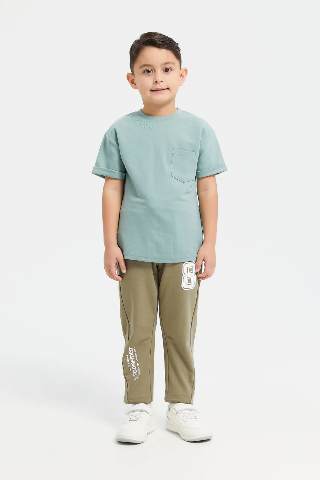 Boys Mint Embroidered T-Shirt