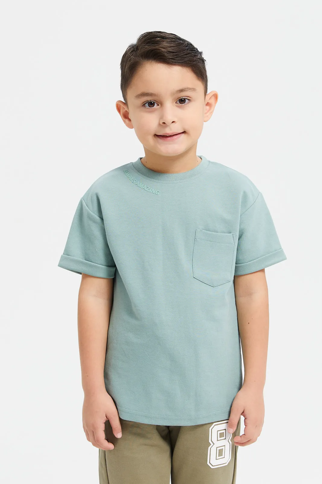 Boys Mint Embroidered T-Shirt