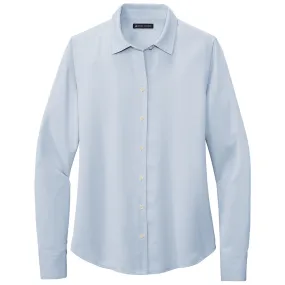 Brooks Brothers Women's Heritage Blue Full-Button Satin Blouse