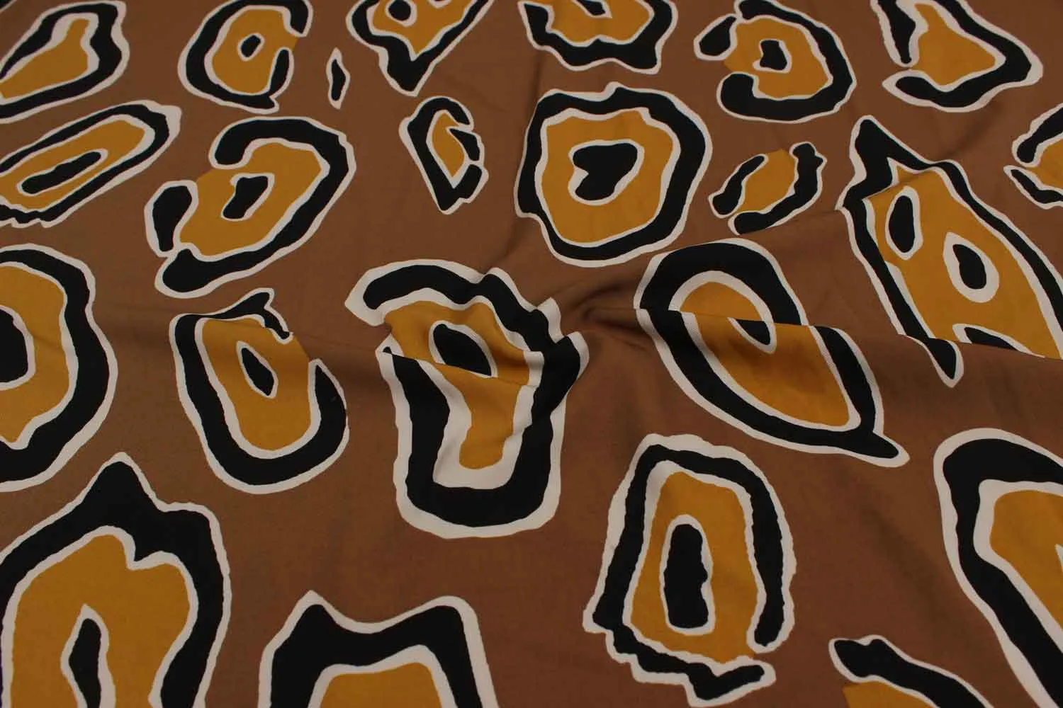 Brown Printed Twill Fabric