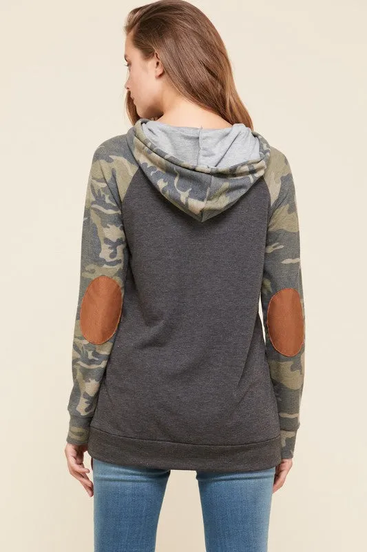 Camo Sleeve Hoodie- T1030