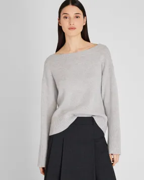 Cashmere Wide-Sleeve Boatneck Sweater