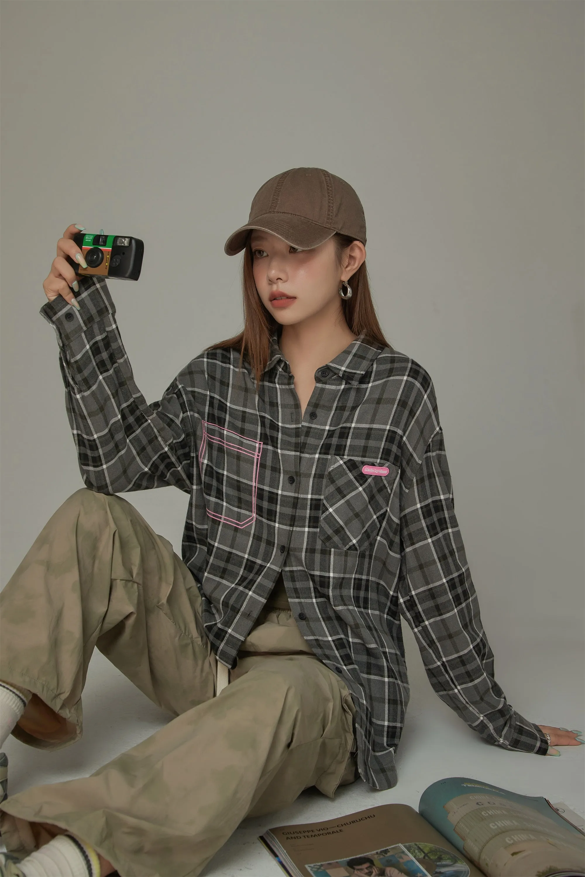 Checked Loose Fit Long Sleeve Shirt