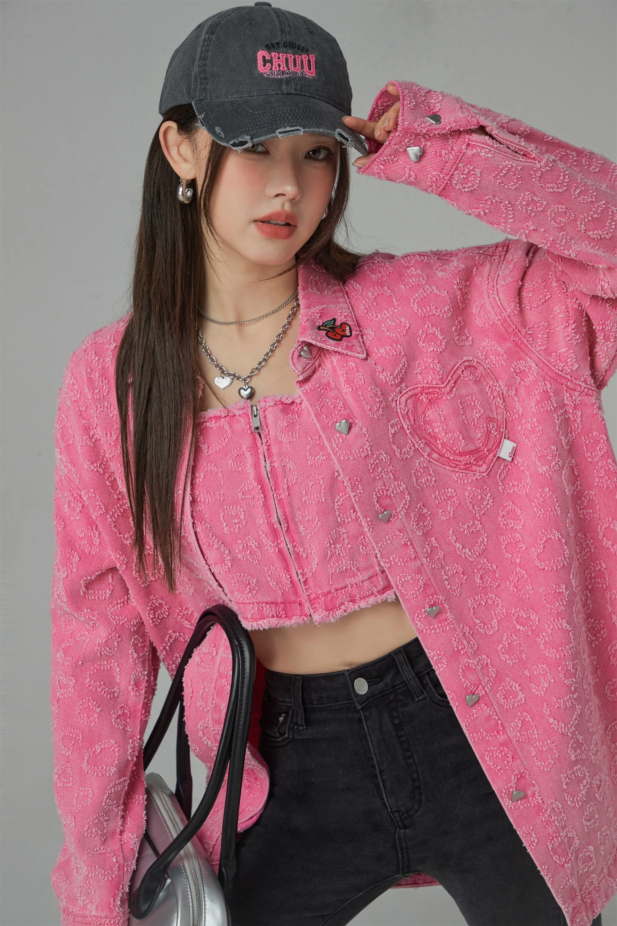 Cherry Heart Loose Fit Cotton Shirt