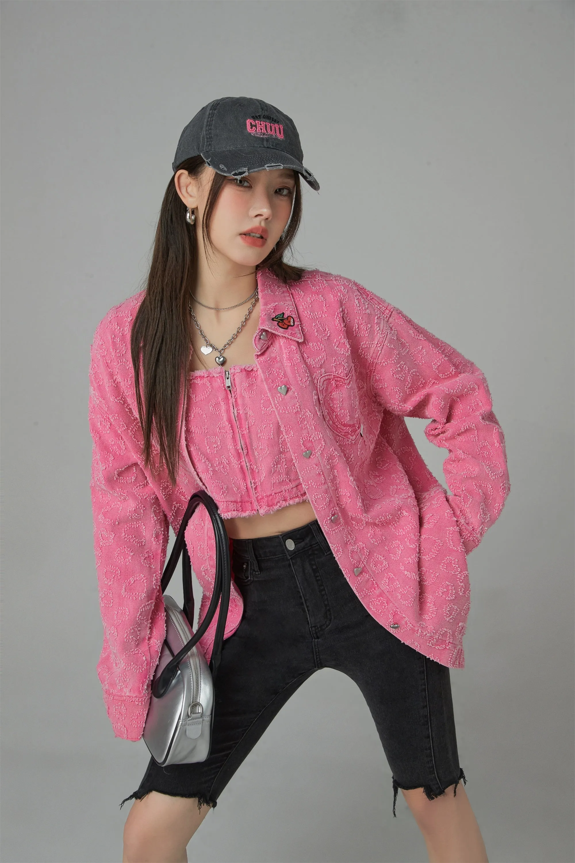 Cherry Heart Loose Fit Cotton Shirt