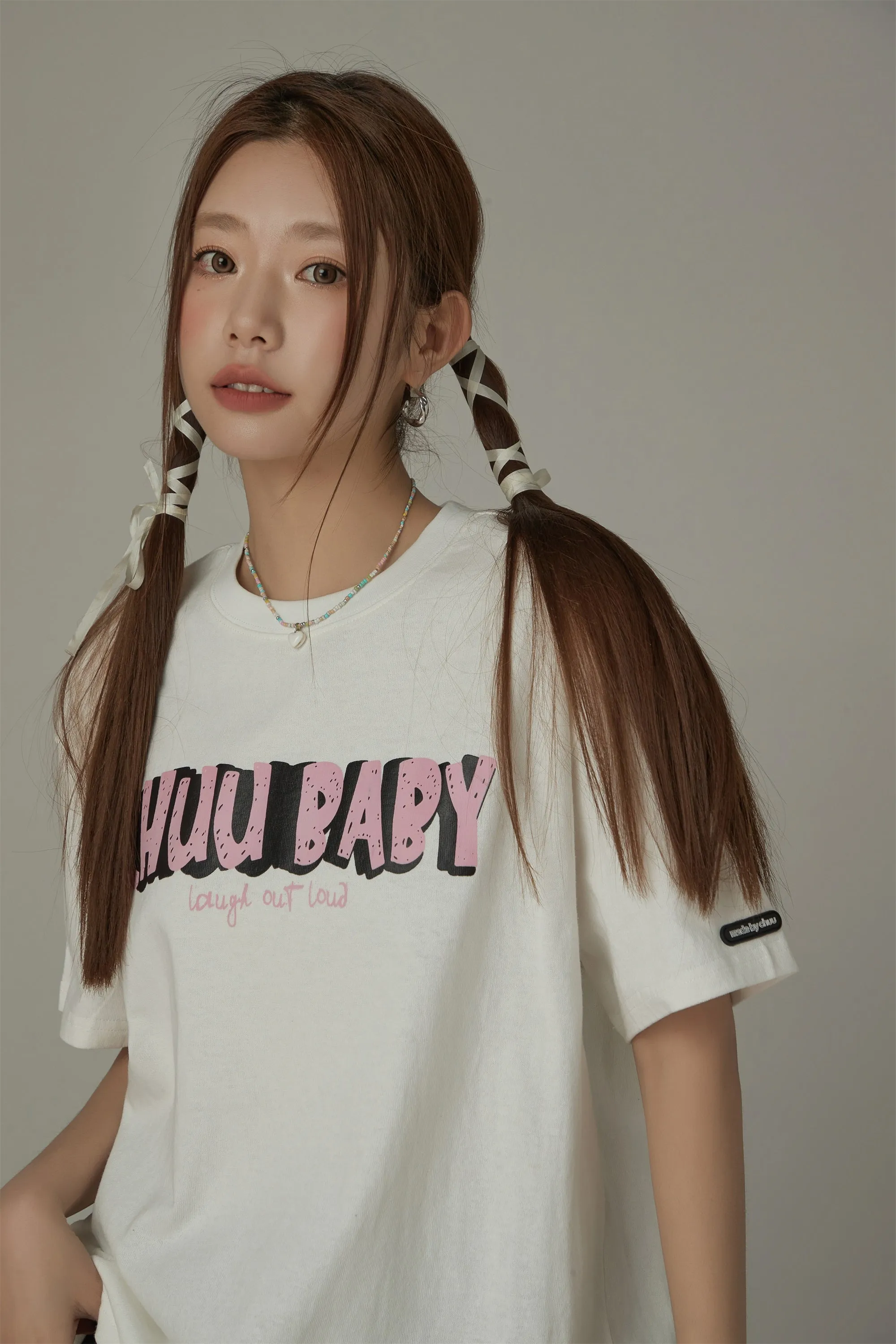 Chuu Baby Logo Cotton Loose Fit T-Shirt