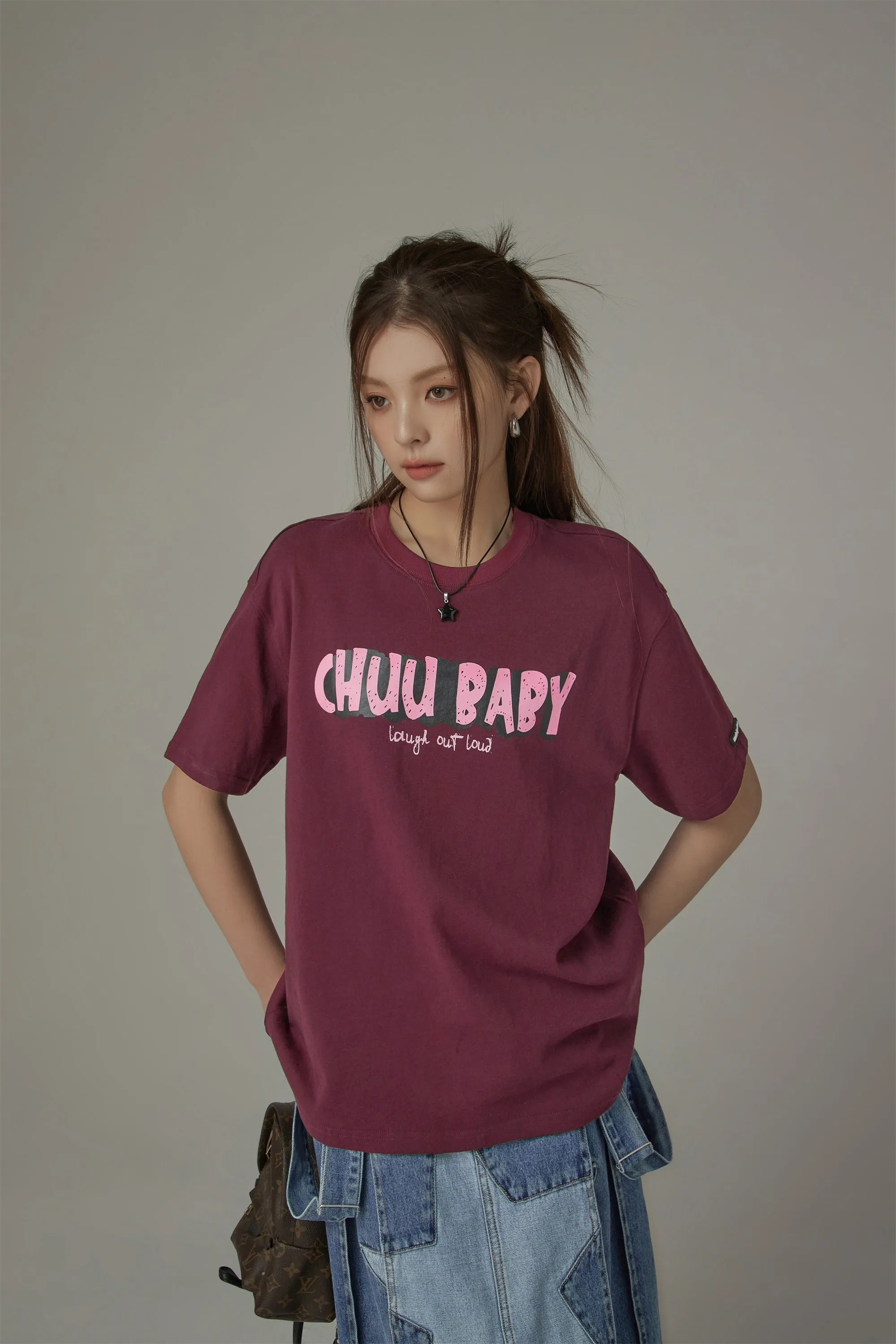 Chuu Baby Logo Cotton Loose Fit T-Shirt