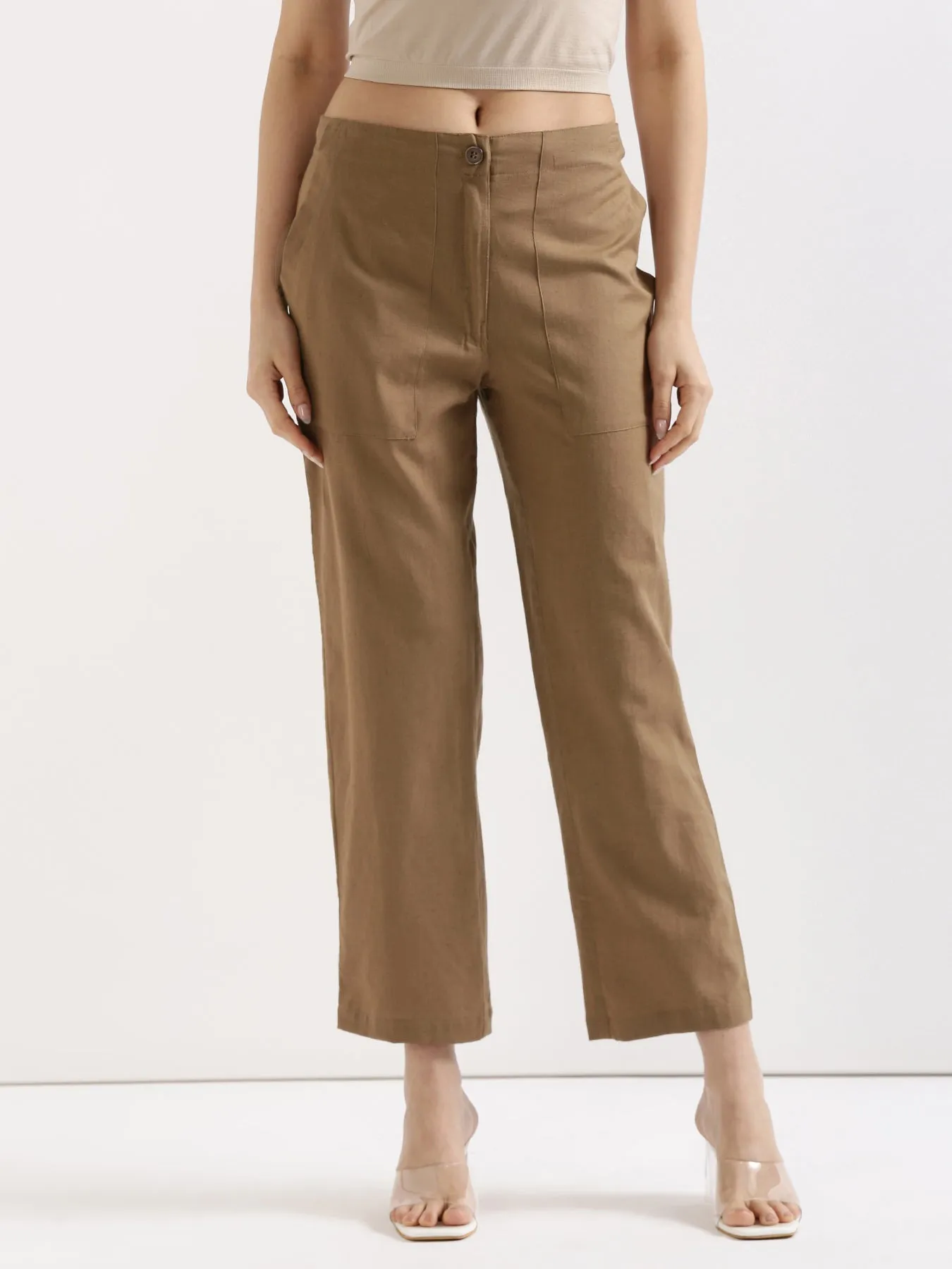 Coffee Brown Airy Linen Pants