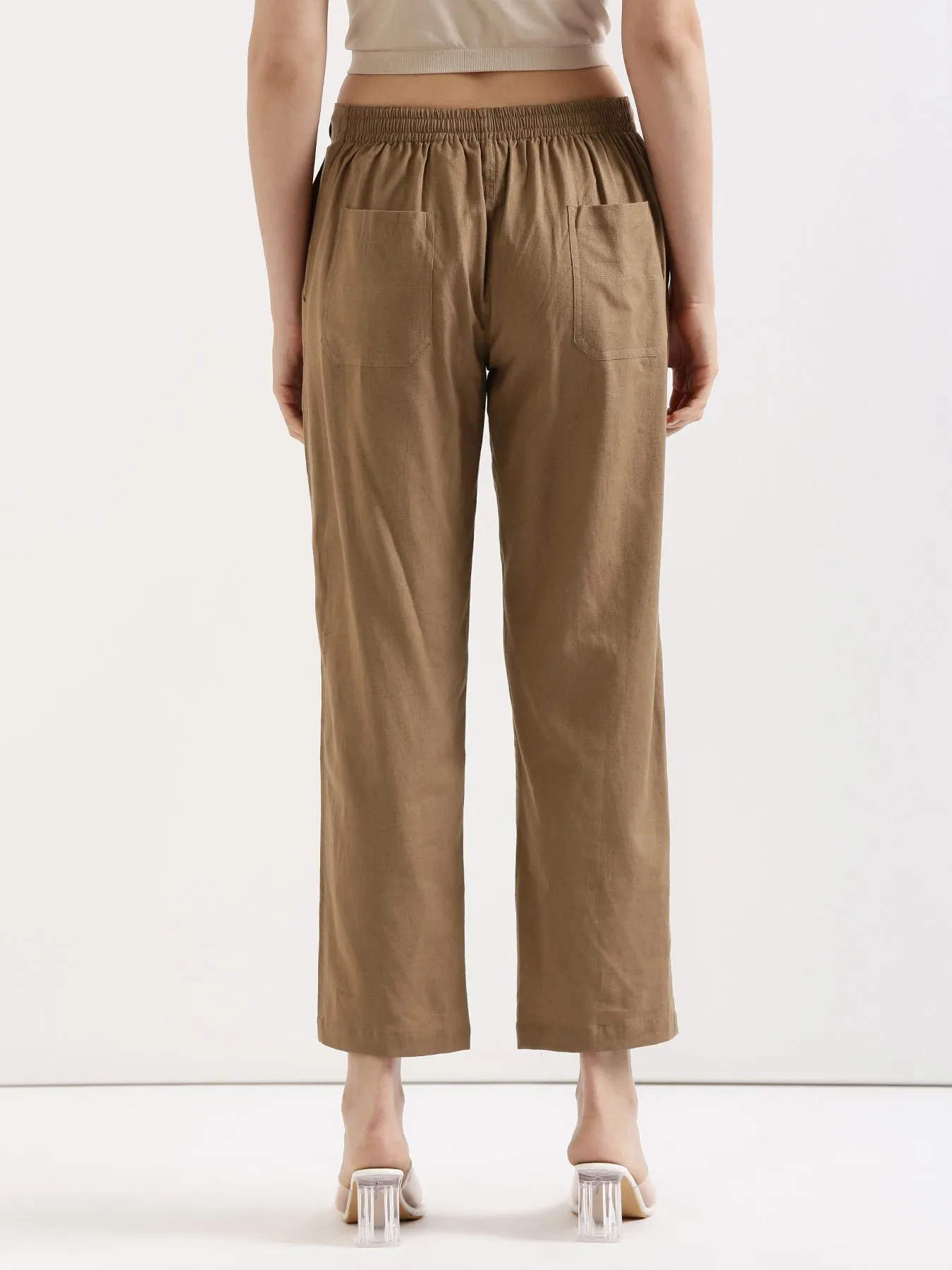 Coffee Brown Airy Linen Pants