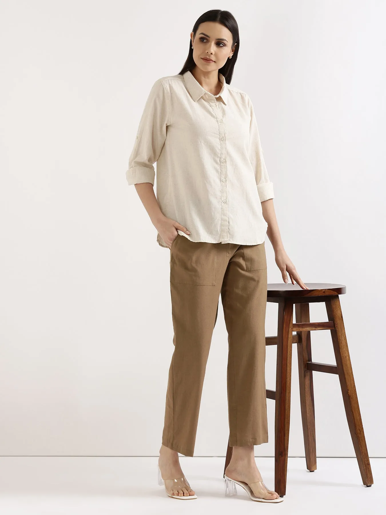 Coffee Brown Airy Linen Pants