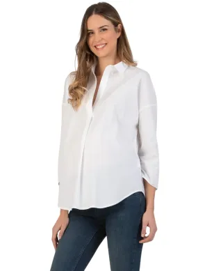 Cotton Maternity Shirt - White