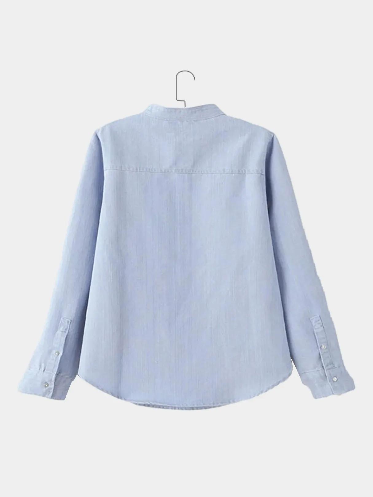 Custom Embroidered Long Sleeve Denim Blouses