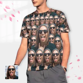 Custom Shirts with Cool Gesture Custom Face T-shirt