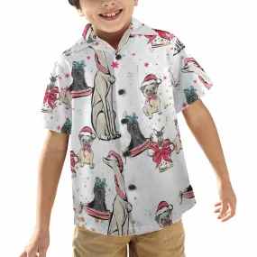 Dog Christmas  Little Boys Hawaiian Shirt