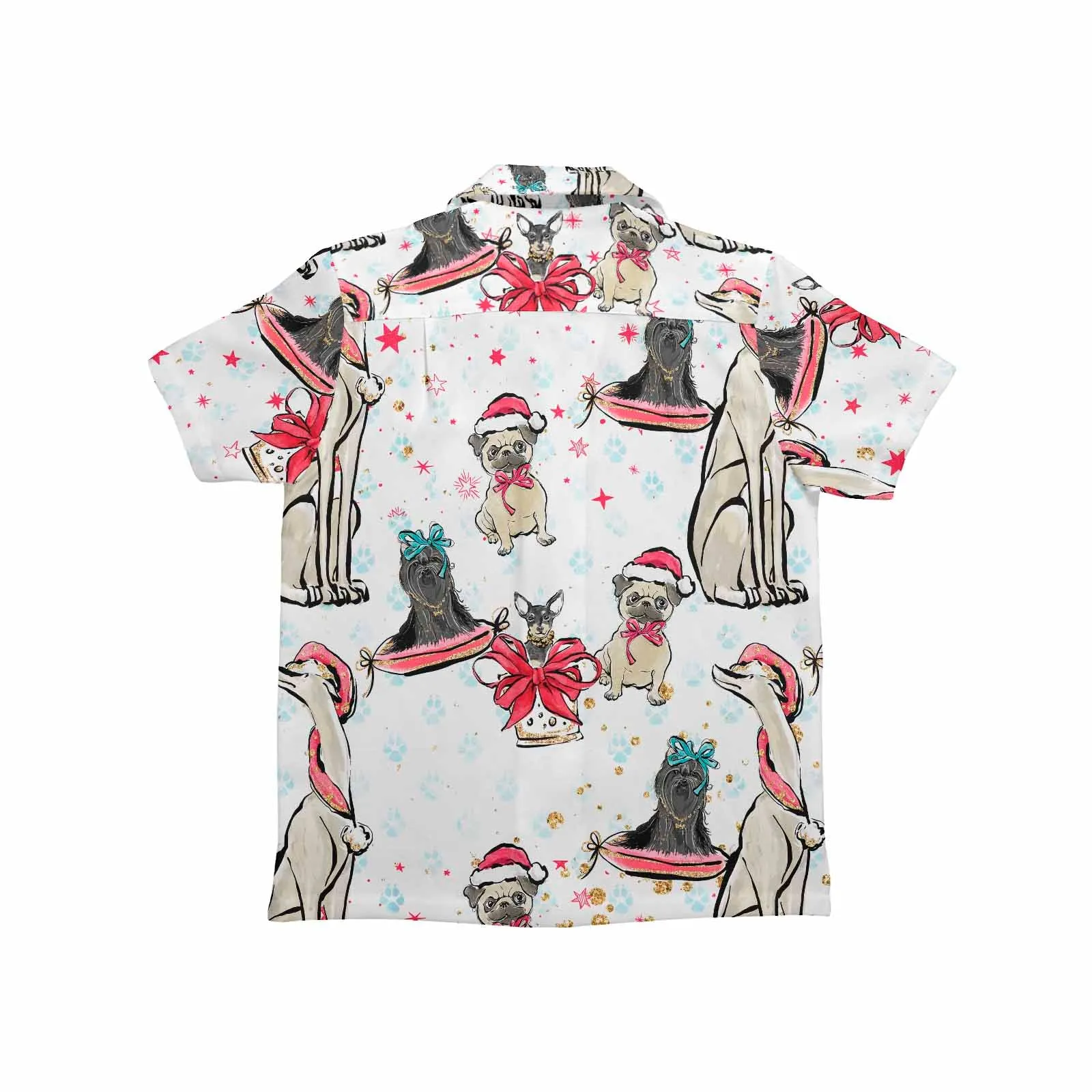 Dog Christmas  Little Boys Hawaiian Shirt