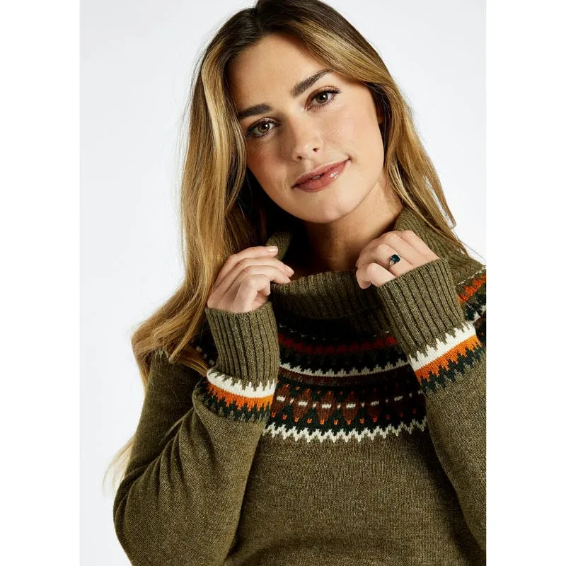 Dubarry Riverdale Ladies Fairisle Jumper - Dusky Green