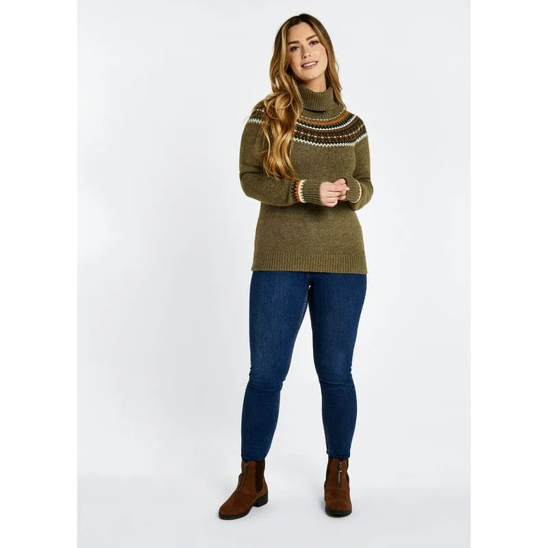 Dubarry Riverdale Ladies Fairisle Jumper - Dusky Green