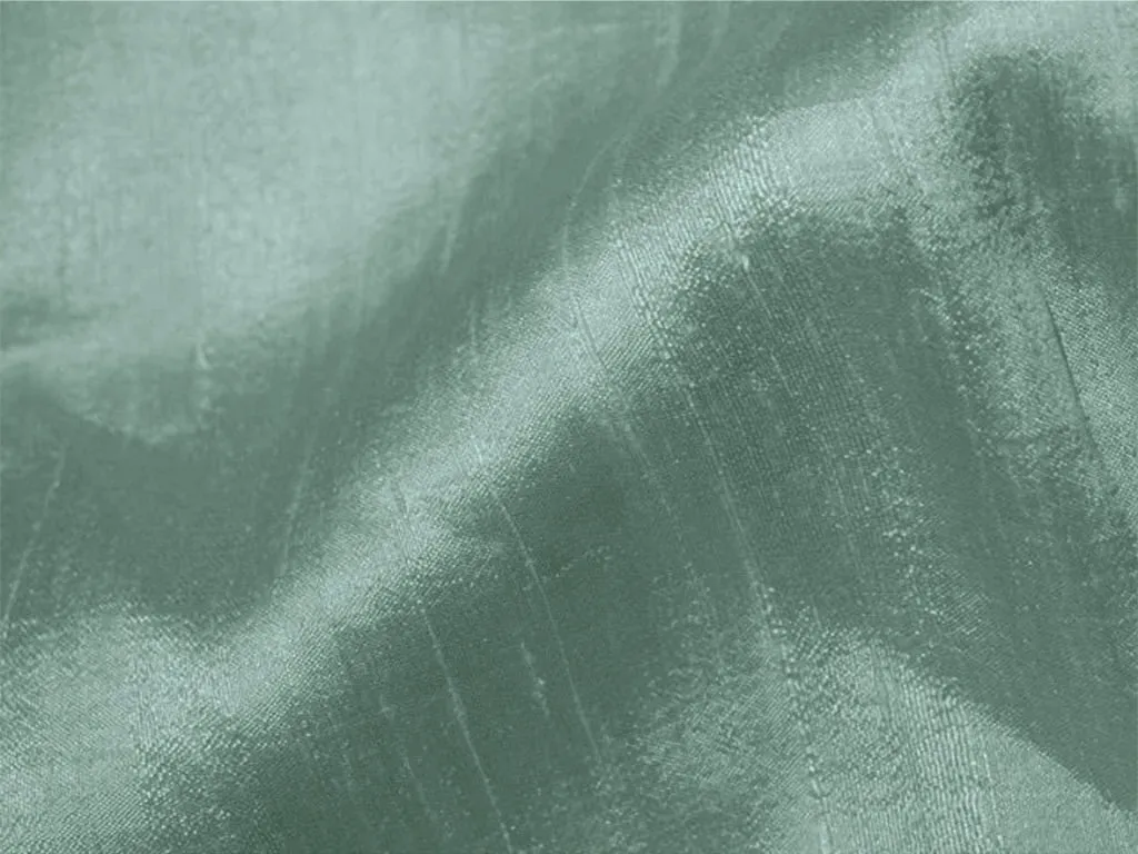 Dusty Green Plain Bangalore Raw Silk Fabric