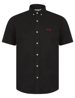 Elbury 3 Short Sleeve Cotton Twill Shirt in Jet Black - Tokyo Laundry