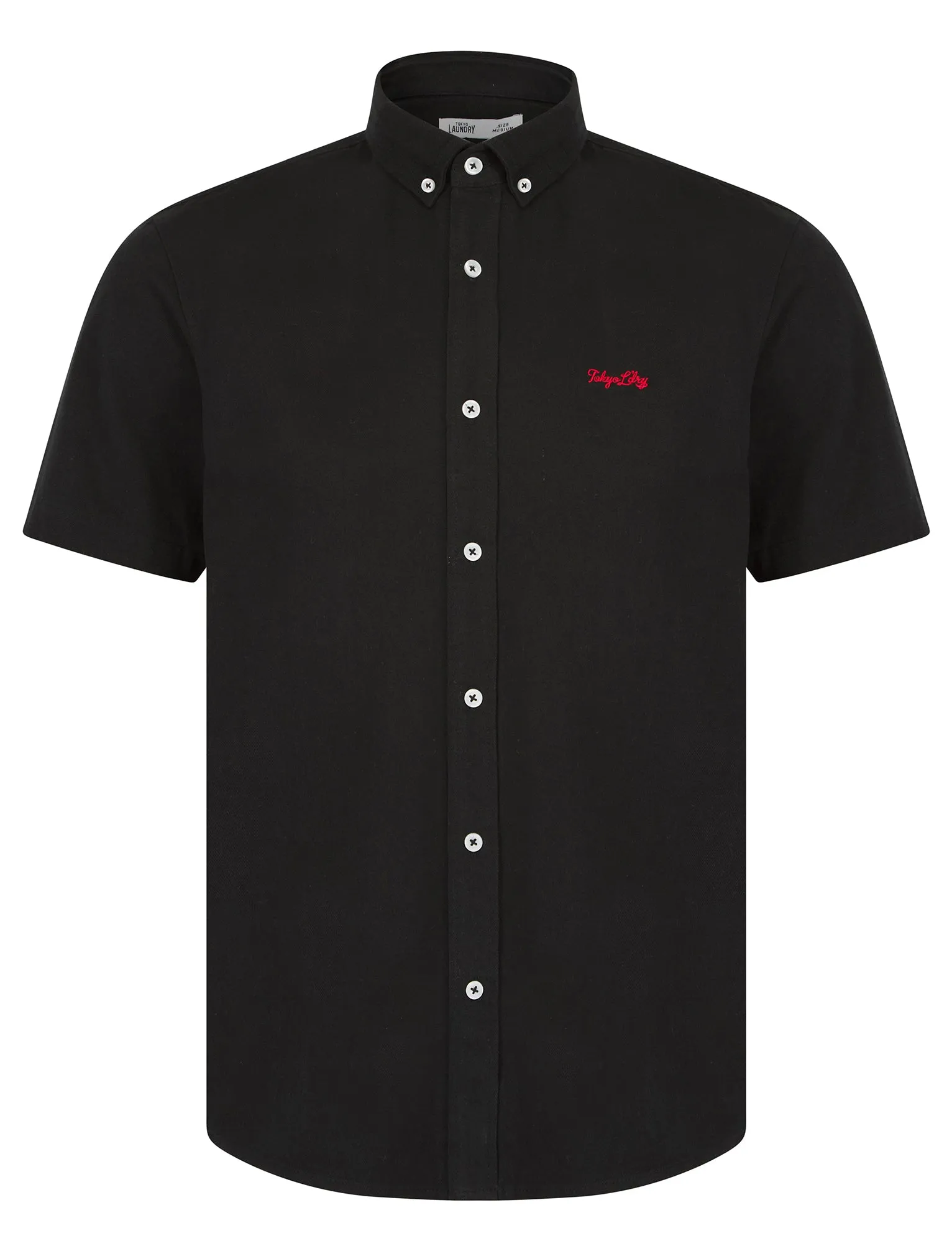 Elbury 3 Short Sleeve Cotton Twill Shirt in Jet Black - Tokyo Laundry