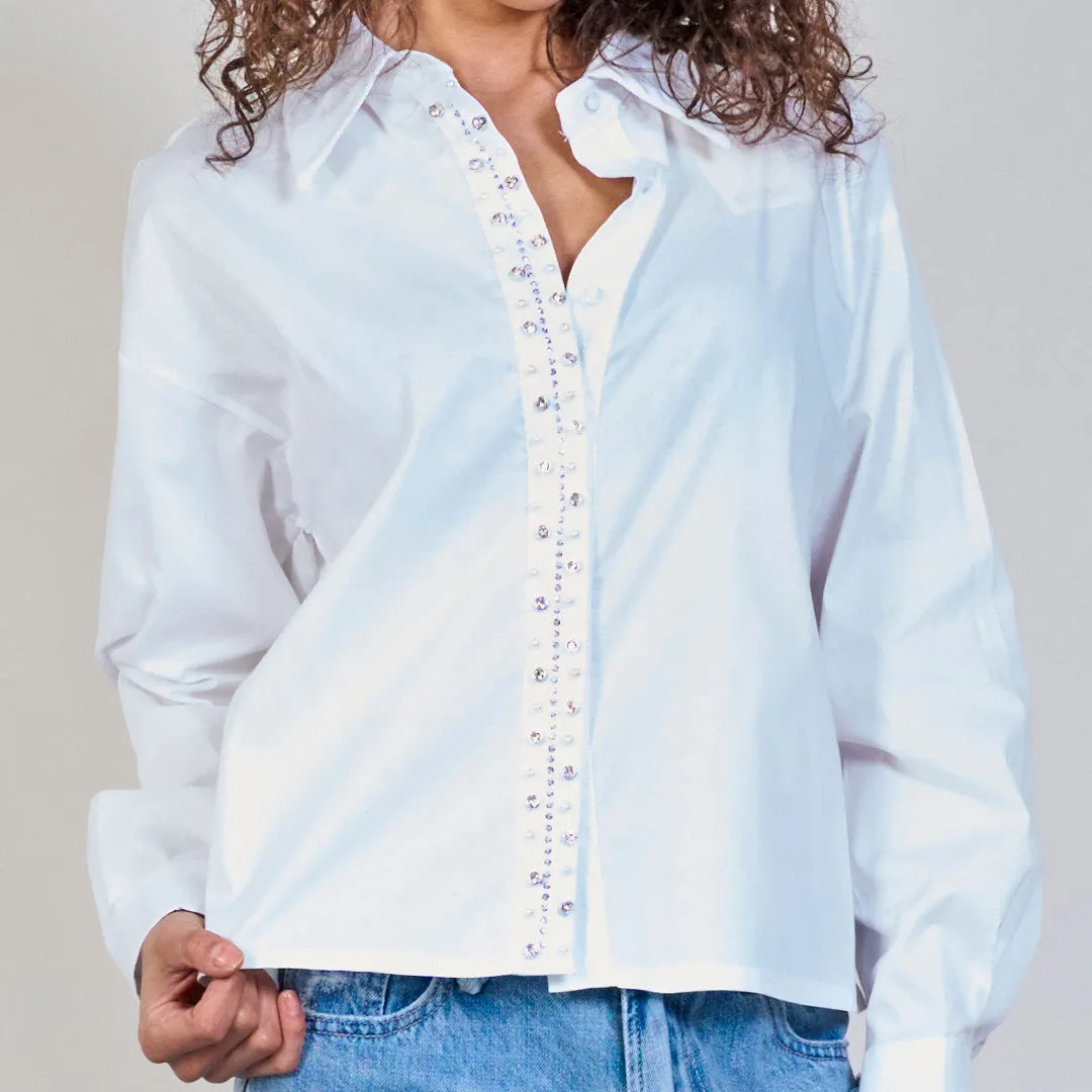 Embellished button-up shirt wholesale