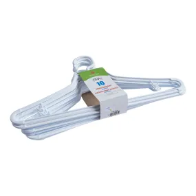 Era Plastic Hangers, White, 10-Pack