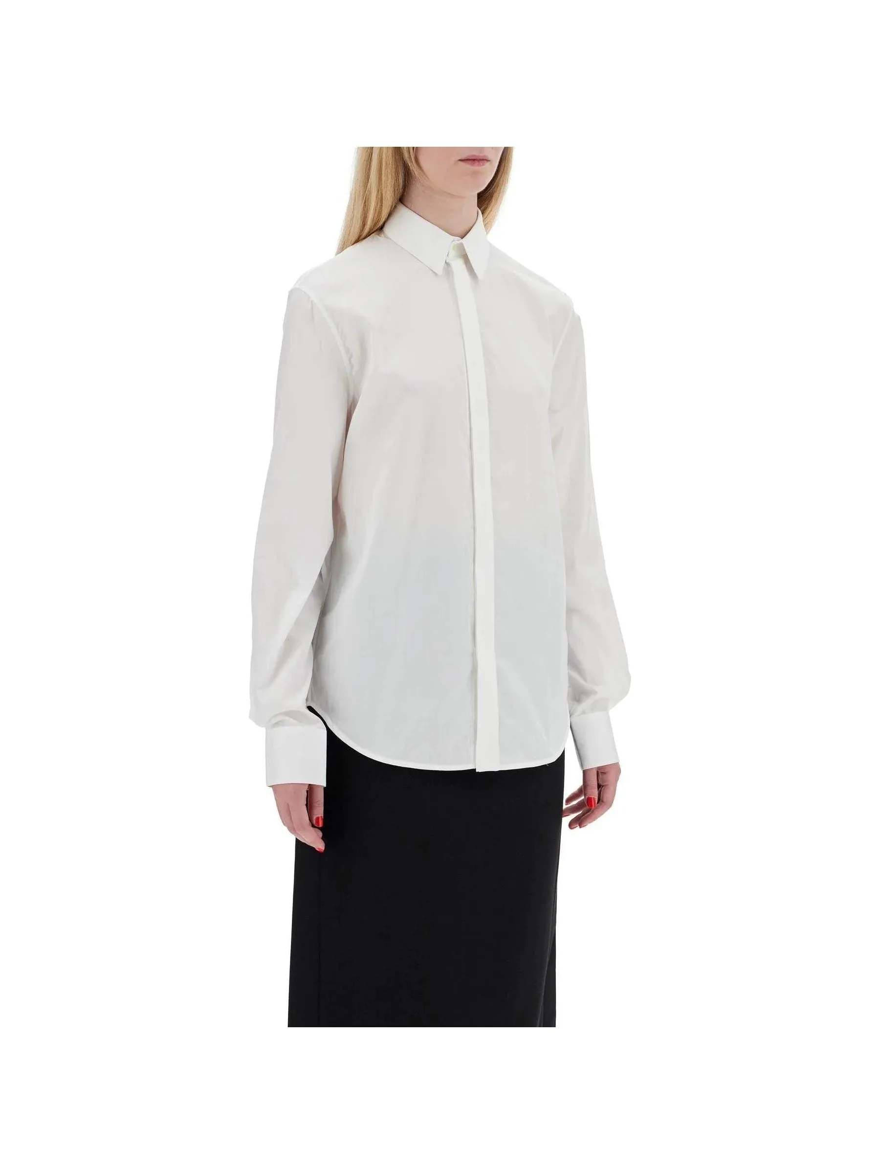 Flared Poplin Shirt