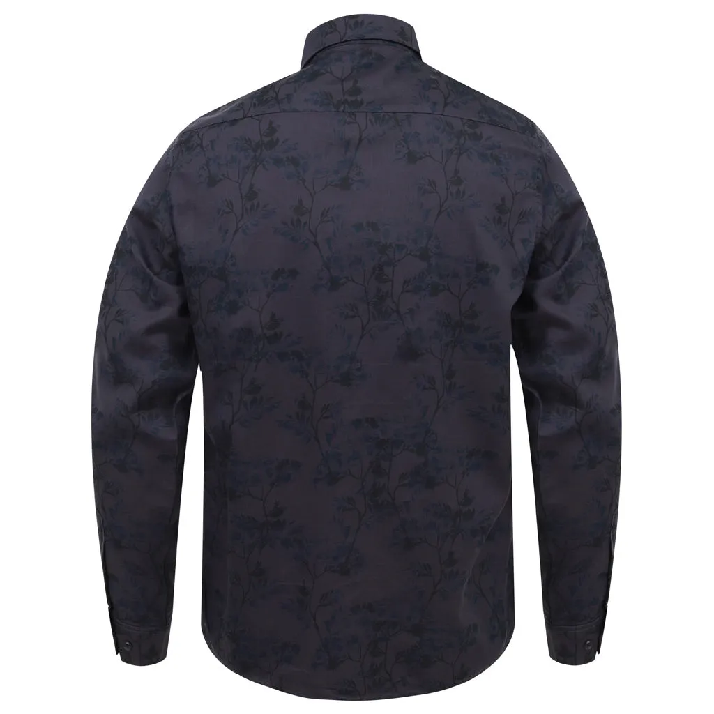 Franz Navy Floral Print Shirt