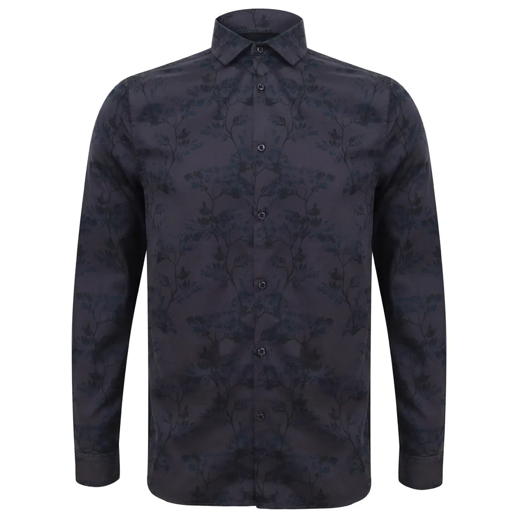 Franz Navy Floral Print Shirt