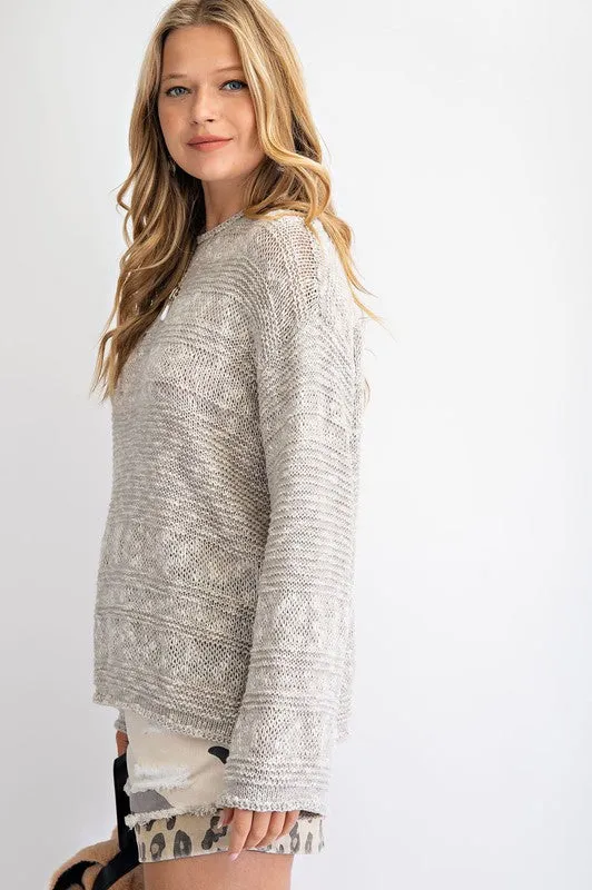 Heather Grey Textured Sweater