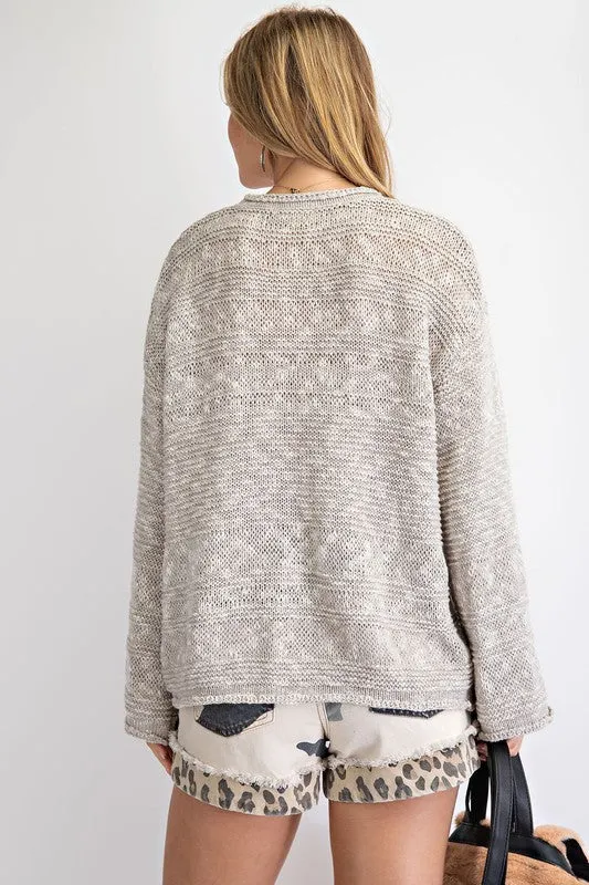 Heather Grey Textured Sweater