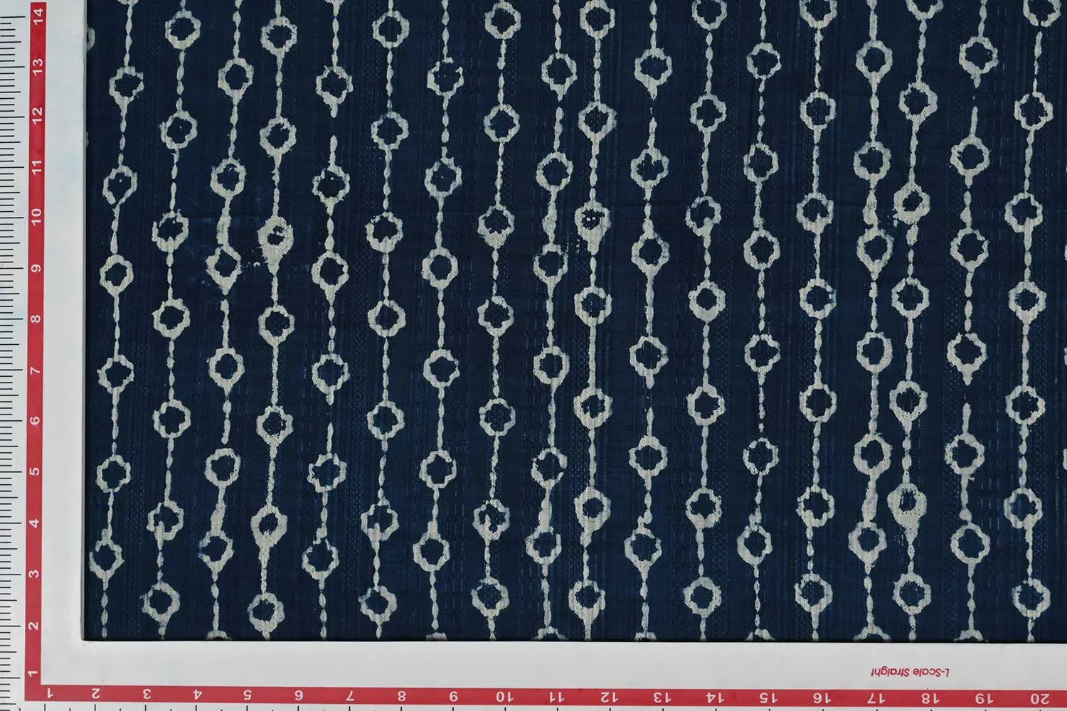 Indigo Blue Stripes Cotton Dobby Printed Fabric