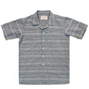 Indigo Japanese cotton/linen Jacquard Camp Shirt