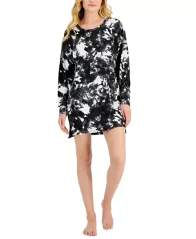 Jenni Women's Supersoft Sleepshirt, Black/White Tiedye, Medium