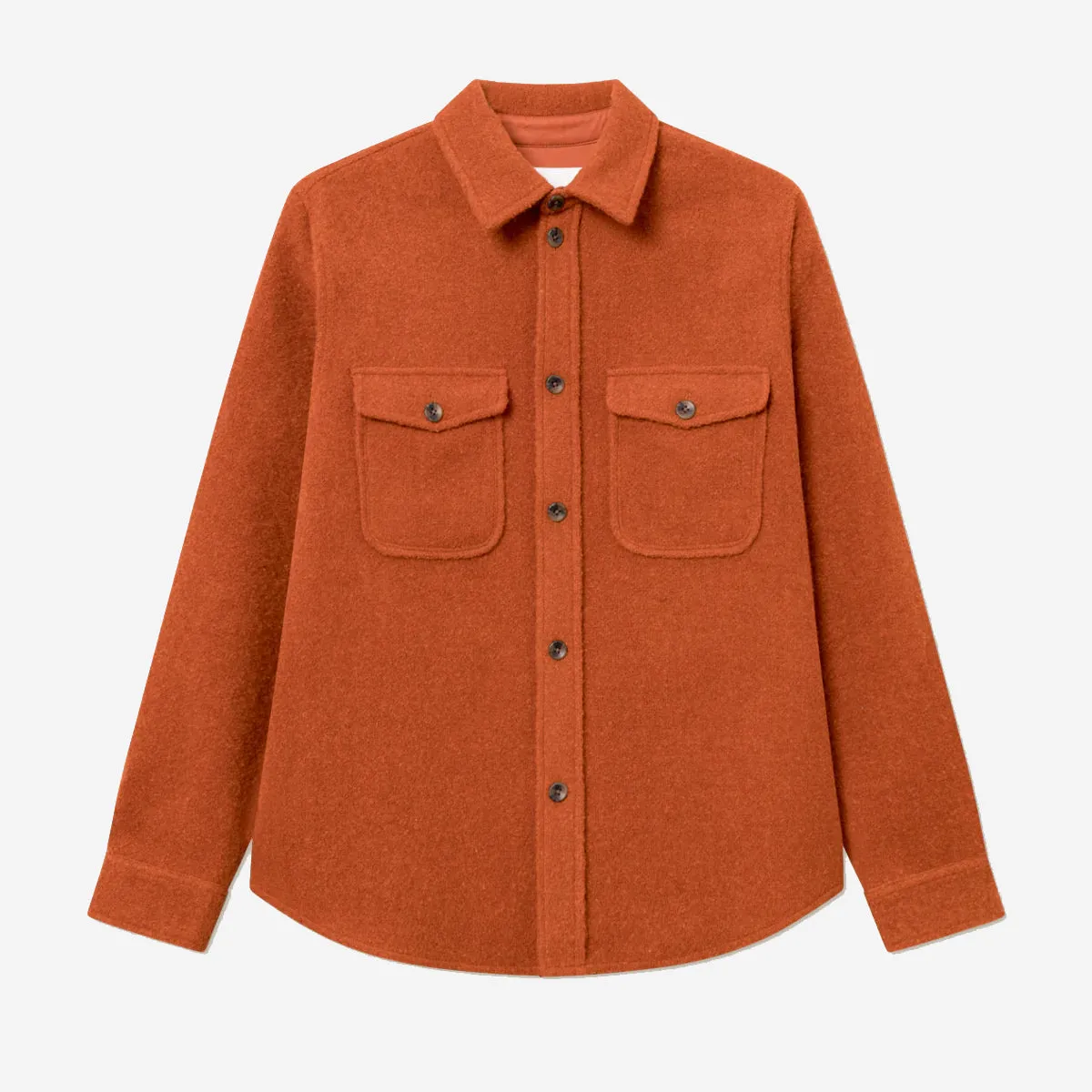 Lennon Bouclé Wool Overshirt - Terracotta