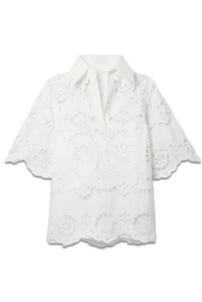 Lexi Broderie Anglaise Linen Top